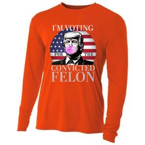 Trump 2024 IM Voting For The Convicted Felon Funny Gift Cooling Performance Long Sleeve Crew