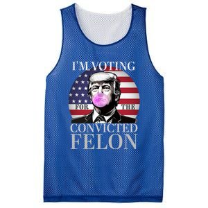 Trump 2024 IM Voting For The Convicted Felon Funny Gift Mesh Reversible Basketball Jersey Tank