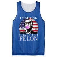 Trump 2024 IM Voting For The Convicted Felon Funny Gift Mesh Reversible Basketball Jersey Tank