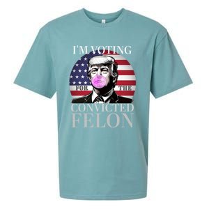 Trump 2024 IM Voting For The Convicted Felon Funny Gift Sueded Cloud Jersey T-Shirt