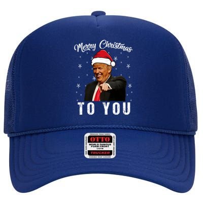 Trump 2024 ILl Be Home For Christmas High Crown Mesh Back Trucker Hat