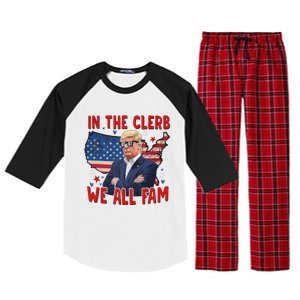 Trump 2024 In The Clerb We All Fam 45 47 Raglan Sleeve Pajama Set