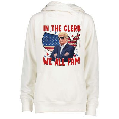 Trump 2024 In The Clerb We All Fam 45 47 Womens Funnel Neck Pullover Hood