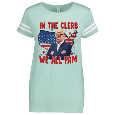 Trump 2024 In The Clerb We All Fam 45 47 Enza Ladies Jersey Football T-Shirt