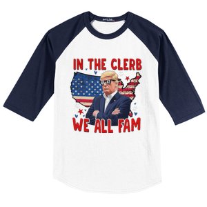 Trump 2024 In The Clerb We All Fam 45 47 Baseball Sleeve Shirt