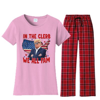 Trump 2024 In The Clerb We All Fam 45 47 Women's Flannel Pajama Set