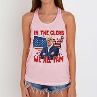 Trump 2024 In The Clerb We All Fam 45 47 Women's Knotted Racerback Tank