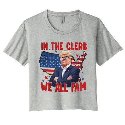 Trump 2024 In The Clerb We All Fam 45 47 Women's Crop Top Tee