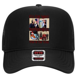 Trump 2024 ILl Be Home For Christmas High Crown Mesh Back Trucker Hat