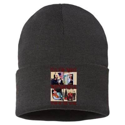 Trump 2024 ILl Be Home For Christmas Sustainable Knit Beanie