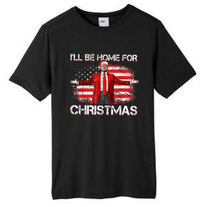 Trump 2024 Ill Be Home For Christmas Funny Trump Xmas 2024 Tall Fusion ChromaSoft Performance T-Shirt