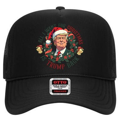 Trump 2024 ILl Be Home For Christmas High Crown Mesh Back Trucker Hat