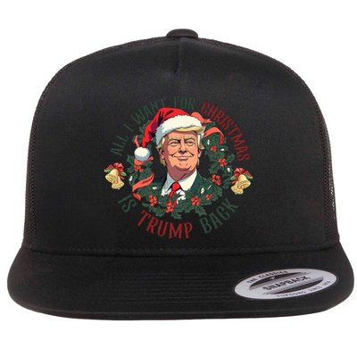 Trump 2024 ILl Be Home For Christmas Flat Bill Trucker Hat