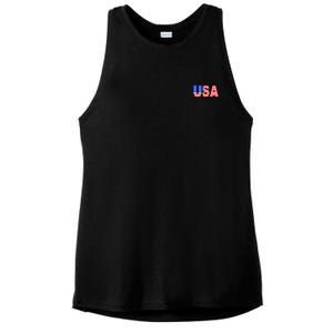 Trump 24 Jersey Style Front Pocket Logo and Back Ladies PosiCharge Tri-Blend Wicking Tank