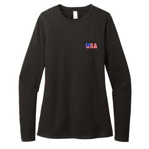 Trump 24 Jersey Style Front Pocket Logo and Back Womens CVC Long Sleeve Shirt