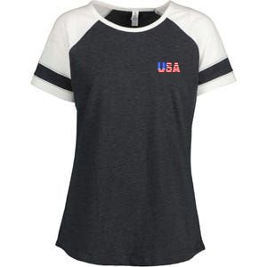 Trump 24 Jersey Style Front Pocket Logo and Back Enza Ladies Jersey Colorblock Tee