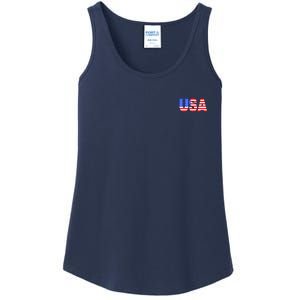 Trump 24 Jersey Style Front Pocket Logo and Back Ladies Essential Tank