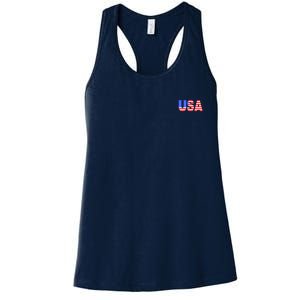 Trump 24 Jersey Style Front Pocket Logo and Back Women's Racerback Tank