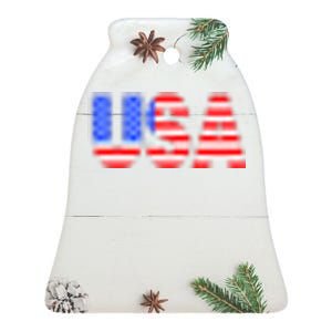 Trump 24 Jersey Style Front Pocket Logo and Back Ceramic Bell Ornament