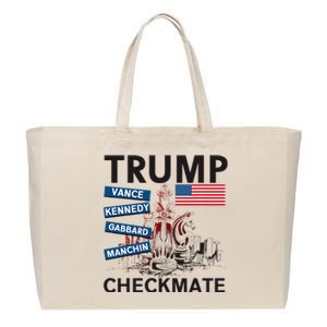 Trump 2024 Joe Manchin Kennedy Gabbard Checkmate Cotton Canvas Jumbo Tote