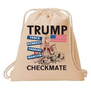 Trump 2024 Joe Manchin Kennedy Gabbard Checkmate Drawstring Bag