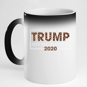 Trump 2020 Keep America Great Leopard Print Gift Gift 11oz Black Color Changing Mug