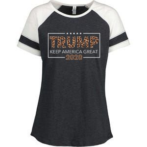 Trump 2020 Keep America Great Leopard Print Gift Gift Enza Ladies Jersey Colorblock Tee