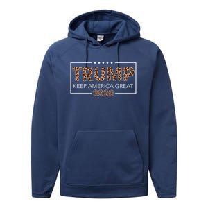 Trump 2020 Keep America Great Leopard Print Gift Gift Performance Fleece Hoodie