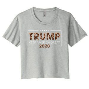 Trump 2020 Keep America Great Leopard Print Gift Gift Women's Crop Top Tee