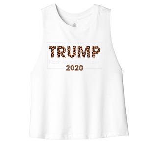 Trump 2020 Keep America Great Leopard Print Gift Gift Women's Racerback Cropped Tank