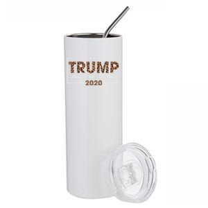 Trump 2020 Keep America Great Leopard Print Gift Gift Stainless Steel Tumbler