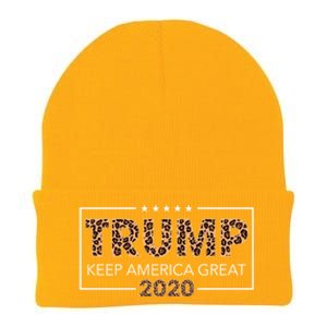 Trump 2020 Keep America Great Leopard Print Gift Gift Knit Cap Winter Beanie