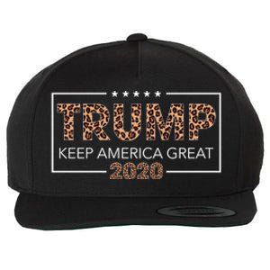 Trump 2020 Keep America Great Leopard Print Gift Gift Wool Snapback Cap