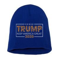 Trump 2020 Keep America Great Leopard Print Gift Gift Short Acrylic Beanie