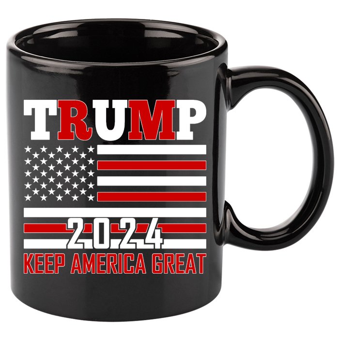 Trump 2024 Keep America Great Usa Flag Front And Back 11oz C Handle Ceramic Mug