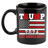 Trump 2024 Keep America Great Usa Flag Front And Back 11oz C Handle Ceramic Mug