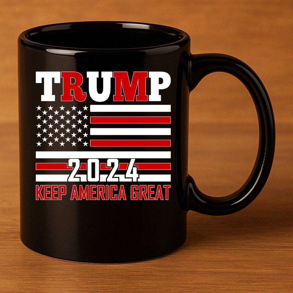 Trump 2024 Keep America Great Usa Flag Front And Back 11oz C Handle Ceramic Mug