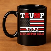 Trump 2024 Keep America Great Usa Flag Front And Back 11oz C Handle Ceramic Mug