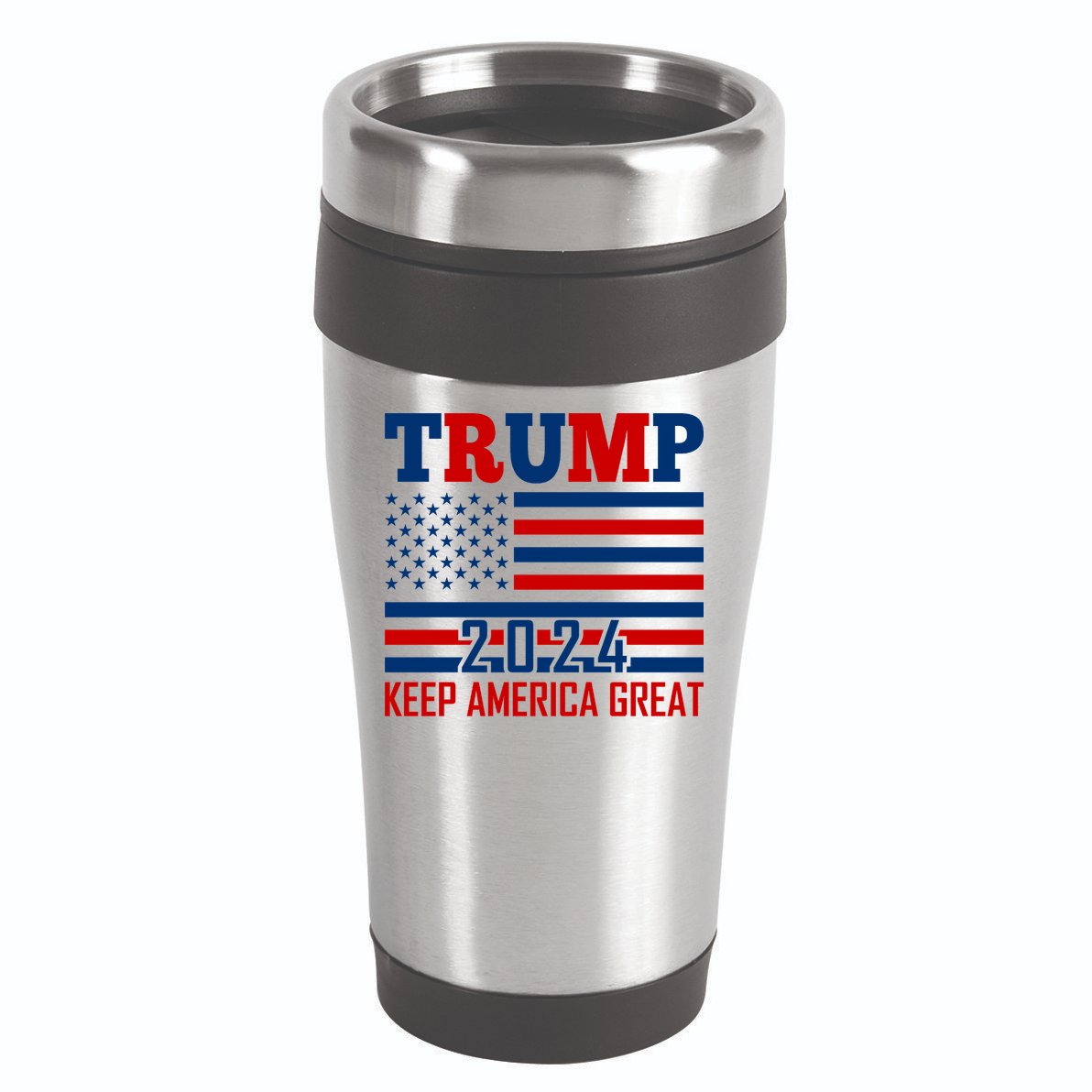 Trump 2024 Keep America Great Usa Flag Front And Back 16oz Travel Tumbler