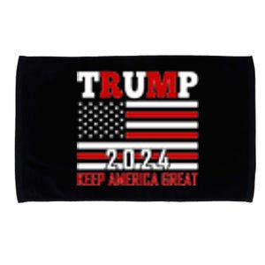 Trump 2024 Keep America Great Usa Flag Front And Back Microfiber Hand Towel