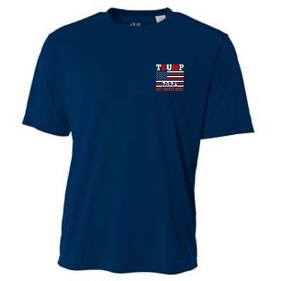 Trump 2024 Keep America Great Usa Flag Front And Back Cooling Performance Crew T-Shirt