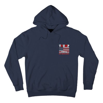 Trump 2024 Keep America Great Usa Flag Front And Back Hoodie