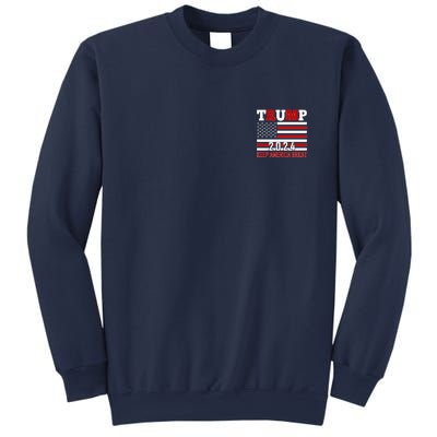 Trump 2024 Keep America Great Usa Flag Front And Back Sweatshirt