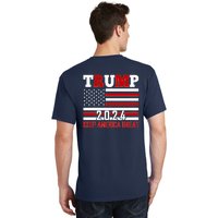 Trump 2024 Keep America Great Usa Flag Front And Back T-Shirt