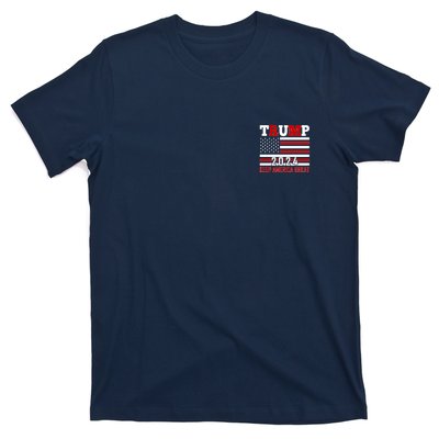 Trump 2024 Keep America Great Usa Flag Front And Back T-Shirt