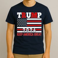 Trump 2024 Keep America Great Usa Flag Front And Back T-Shirt