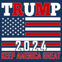 Trump 2024 Keep America Great Usa Flag Front And Back T-Shirt