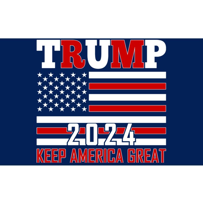 Trump 2024 Keep America Great Usa Flag Front And Back Bumper Sticker