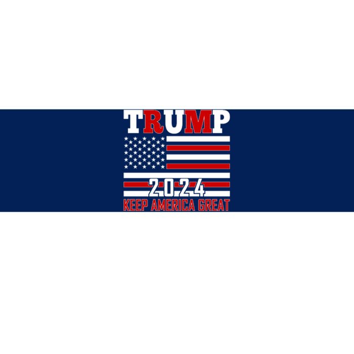 Trump 2024 Keep America Great Usa Flag Front And Back Bumper Sticker