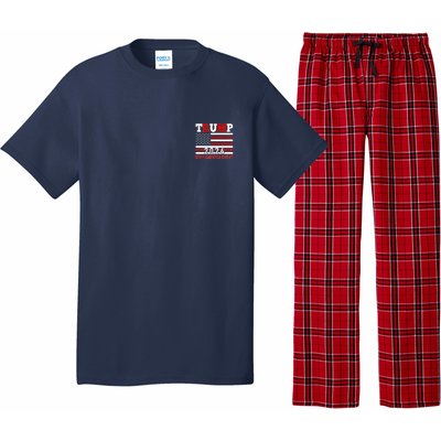 Trump 2024 Keep America Great Usa Flag Front And Back Pajama Set